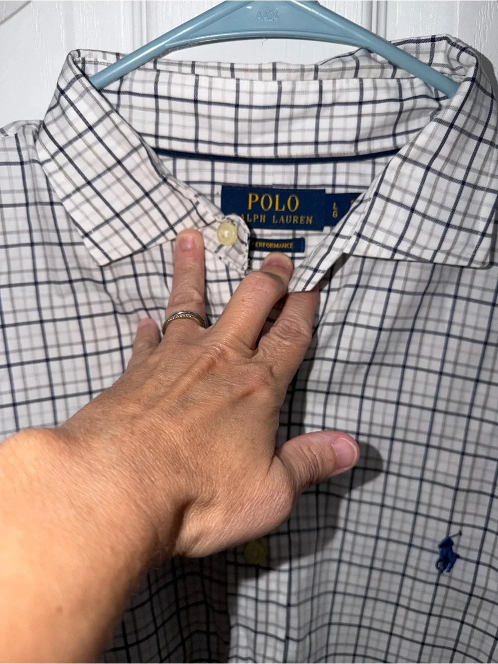 Polo by Ralph Lauren Men's White & Navy Check Button-Down Shirt